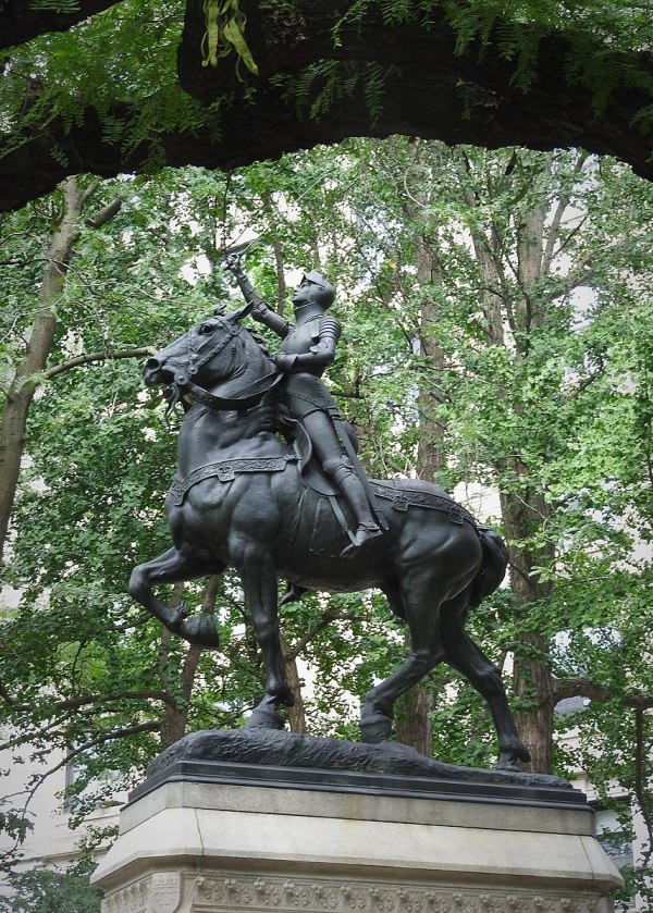 Joan of Arc, West Ninety-third Street, Manhattan, 2020 photo by Jim Henderson of the 1915 heroic bronze statue by Anna Hyatt Huntington